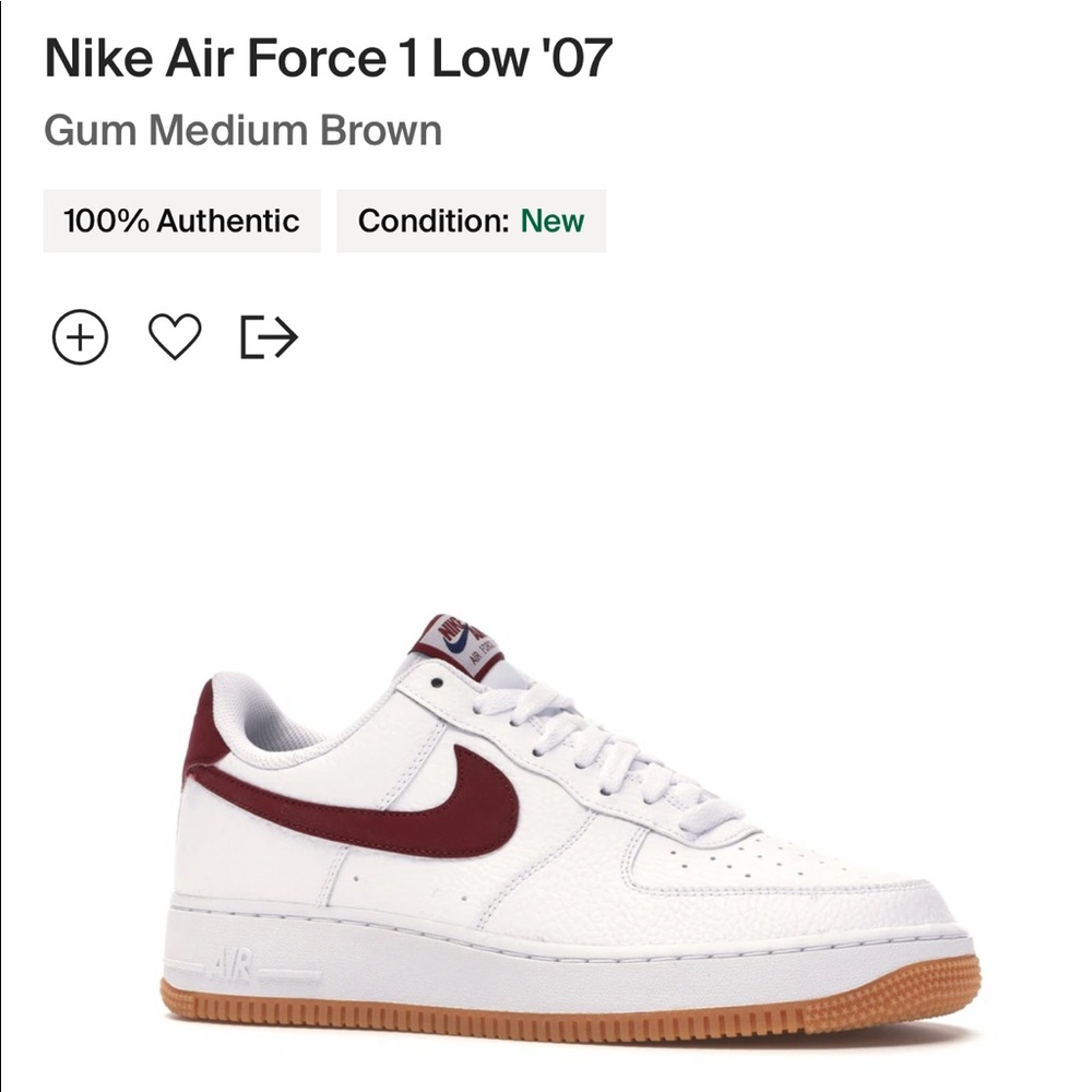 RARE NIKE Air Force 1 ‘07 2 Gum Medium Brown